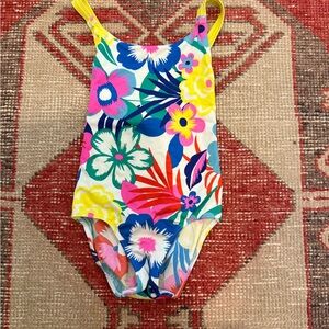 Mini Boden Vibrant Floral One Piece Swimsuit